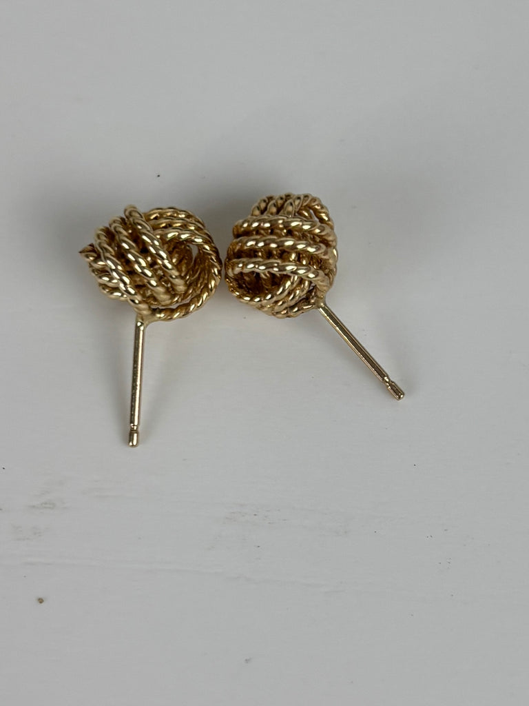 Elegant Gold Knot Stud Earrings Vintage OhhMy! Gifts and Things, LLC