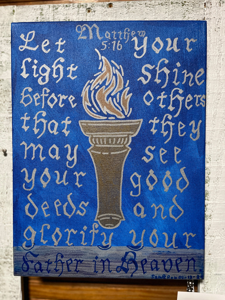 Painting - Blue Torch/Matthew 5:16