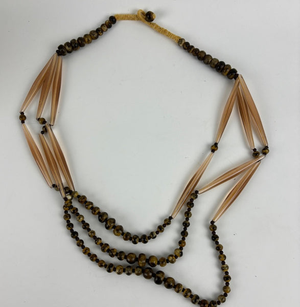 Multi Strand Brown/Gold Beaded Necklace OhhMy! Gifts and Things, LLC