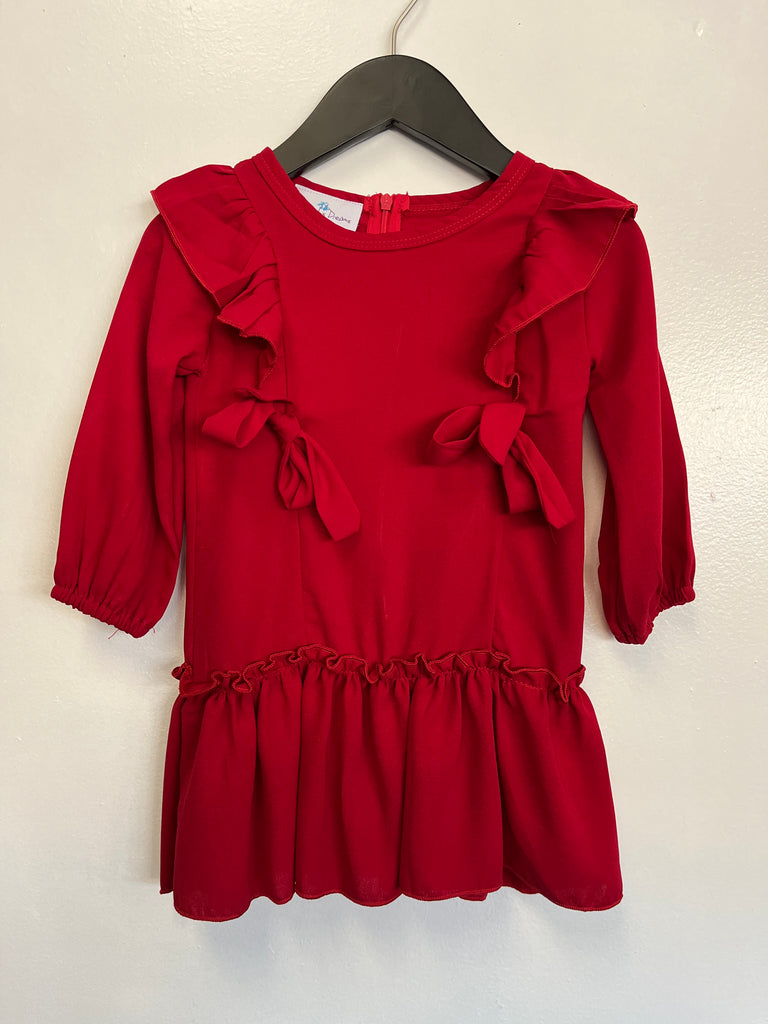 Red Bow Dress Little Girl