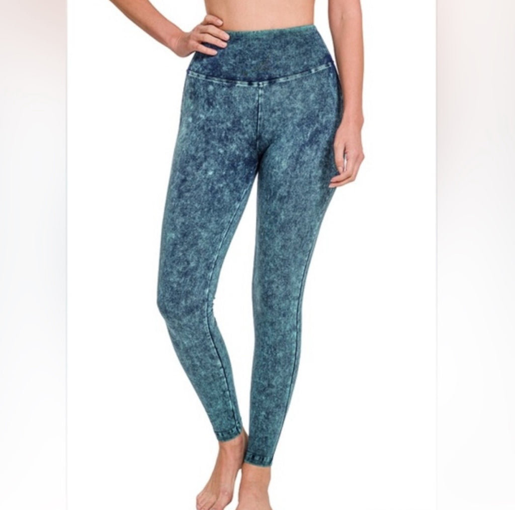 Zenana Stretch Pull on aqua Straight Leg Pants OhhMy! Gifts and Things, LLC
