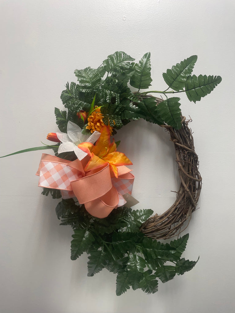 Grapevine Peach/Orange Wreath
