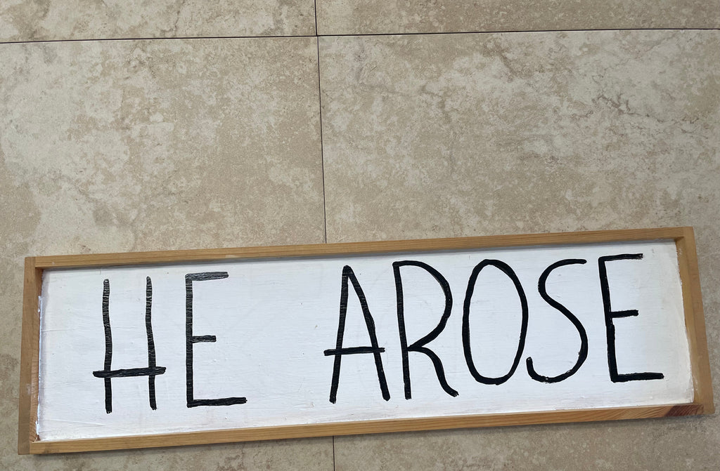 He Arose Wall Decor 18x5 - Easter Religious Sign & Christian Home Decor