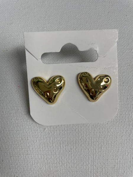 Gold Plated Heart Earrings Amanda Queen