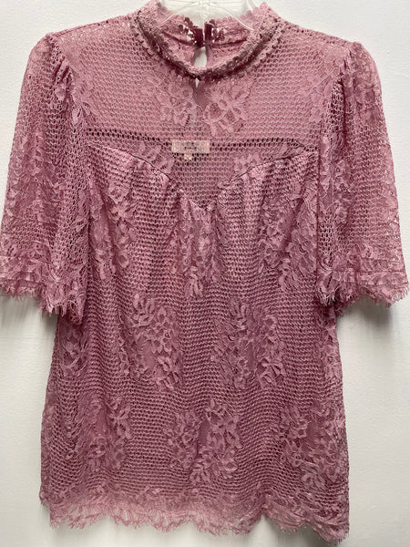Entro Small Mauve Lace top w/floral Shirley Ollison