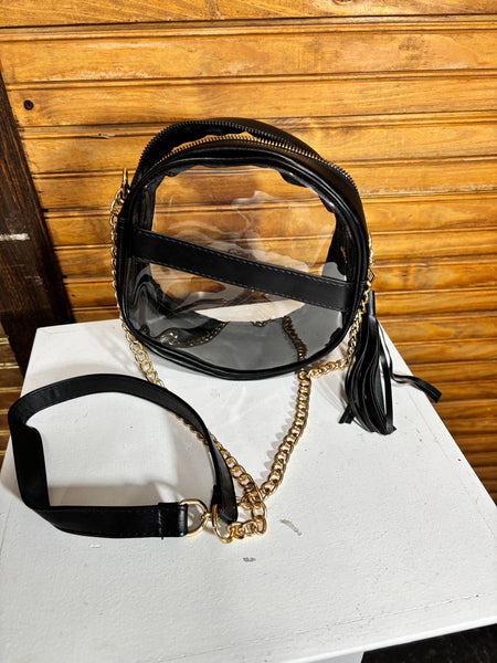 Clear Festival or Gameday shoulder bag 7.5” round OhhMy! Gifts and Things, LLC