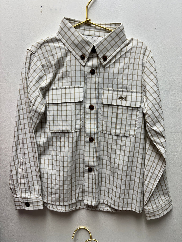 Saltwater, boys, Flagler, fishing shirt, tan OhhMy! Gifts and Things, LLC