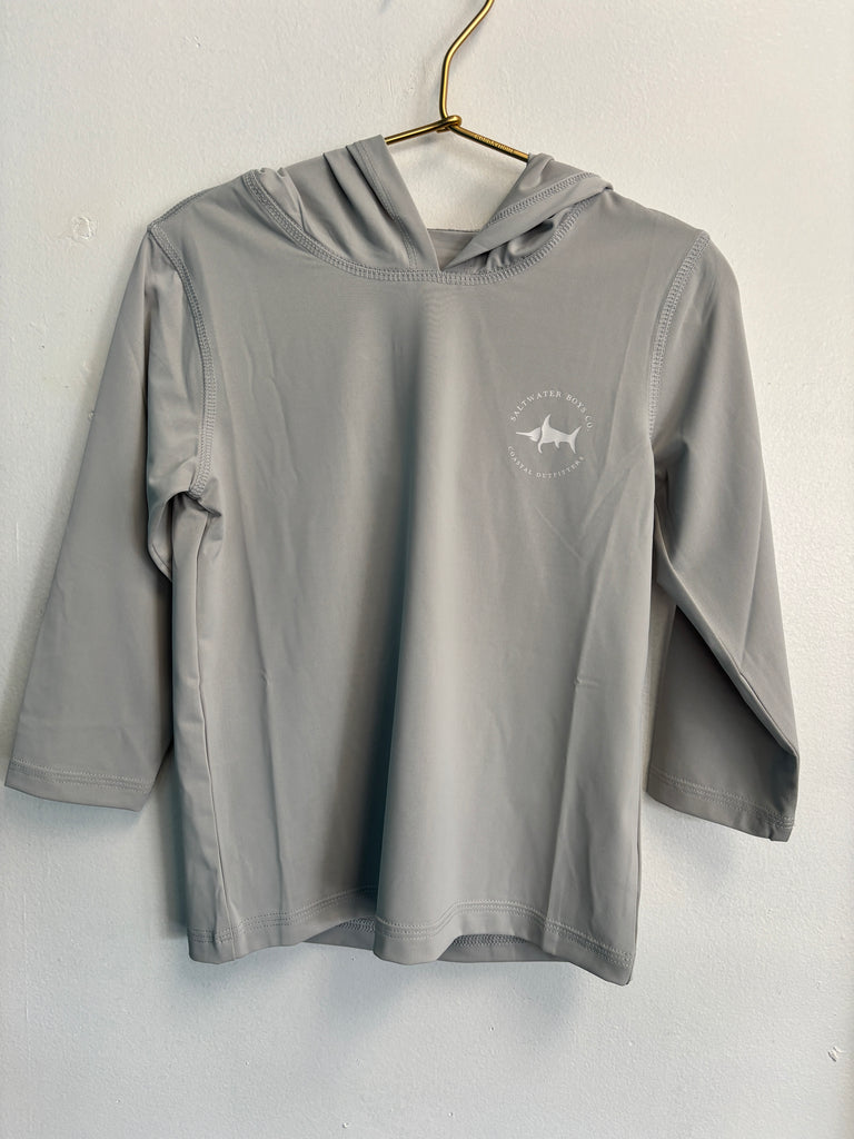Gray shark flag fishing hoodie OhhMy! Gifts and Things, LLC