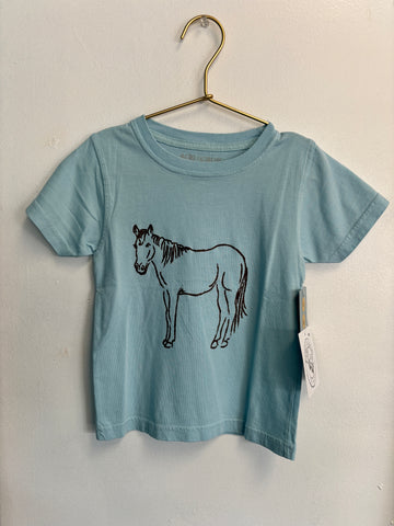 Blue horse T-shirt, short sleeve OhhMy! Gifts and Things, LLC
