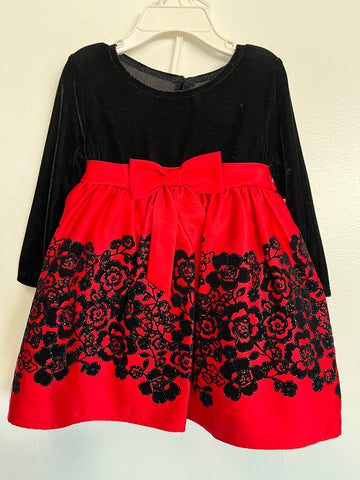 Red and Black Glitter Lace Dress Little Girl
