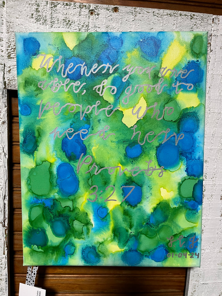 Painting - Yellow, Green, & Blue Proverbs 3:27
