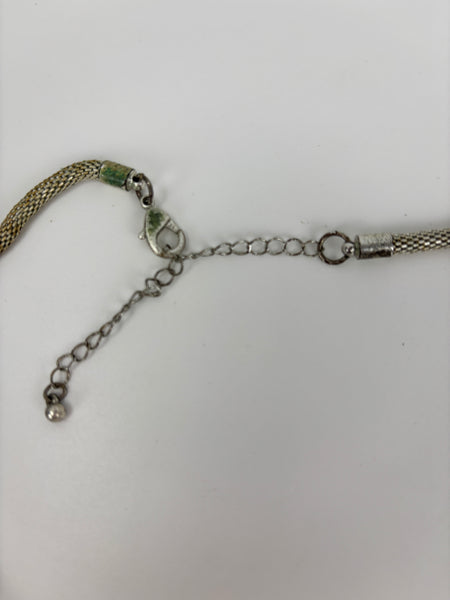 Vintage Capiz Shell Pendant Necklace, 19” with 3” extension