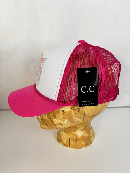 C.C. Pink/white Mississippi Ball cap Amanda Queen