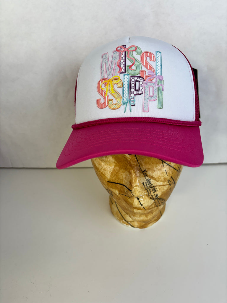 C.C. Pink/white Mississippi Ball cap Amanda Queen