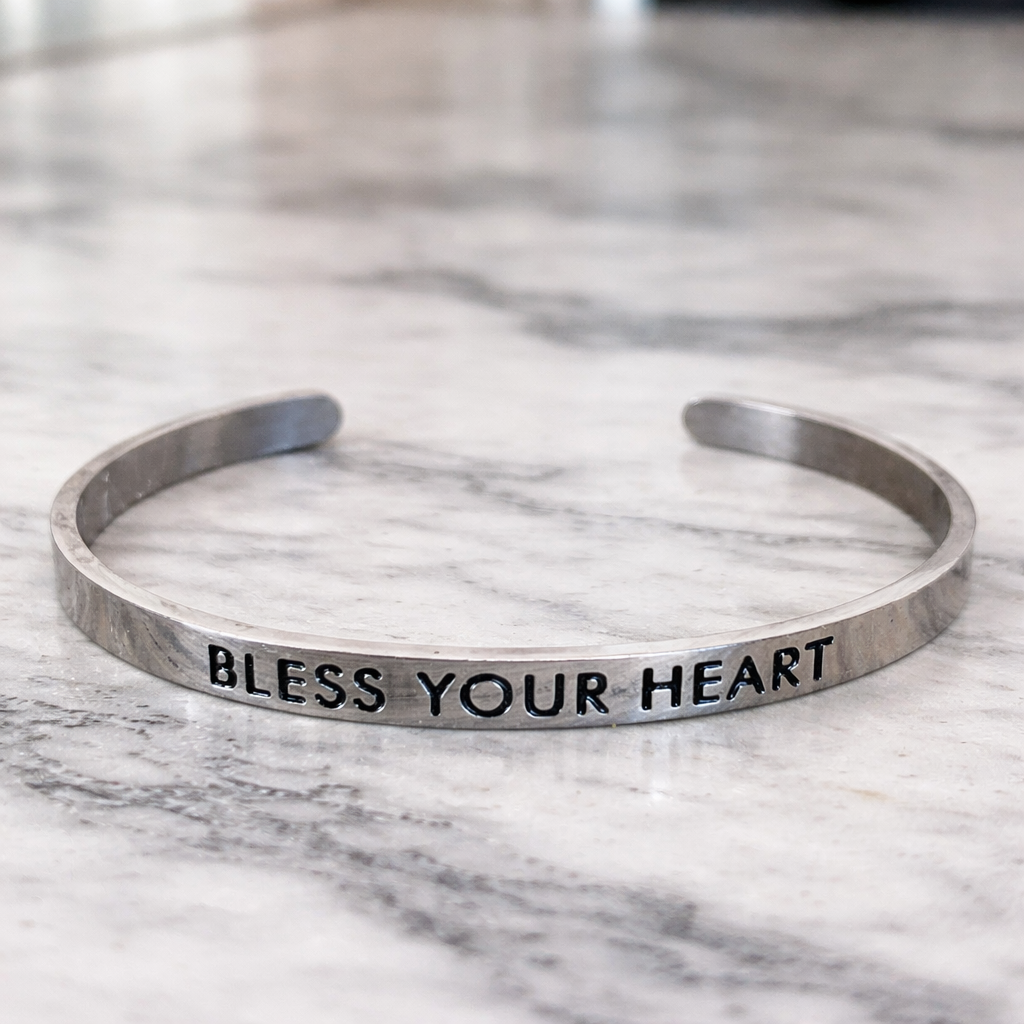 Bless Your Heart Cuff Bracelet – Southern Charm Jewelry Gift OhhMy! Gifts and Things, LLC