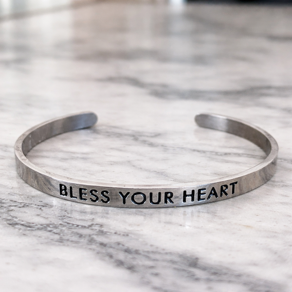Bless Your Heart Cuff Bracelet – Southern Charm Jewelry Gift OhhMy! Gifts and Things, LLC