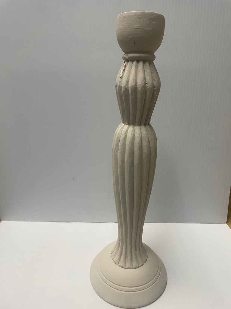 13 3/4" Tall  White Candle Stick Holder