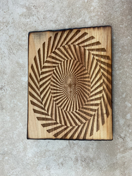 4 1/2"x 3 1/2" Abstract Lasered Wood Shelf Sitter Rick Dantzler