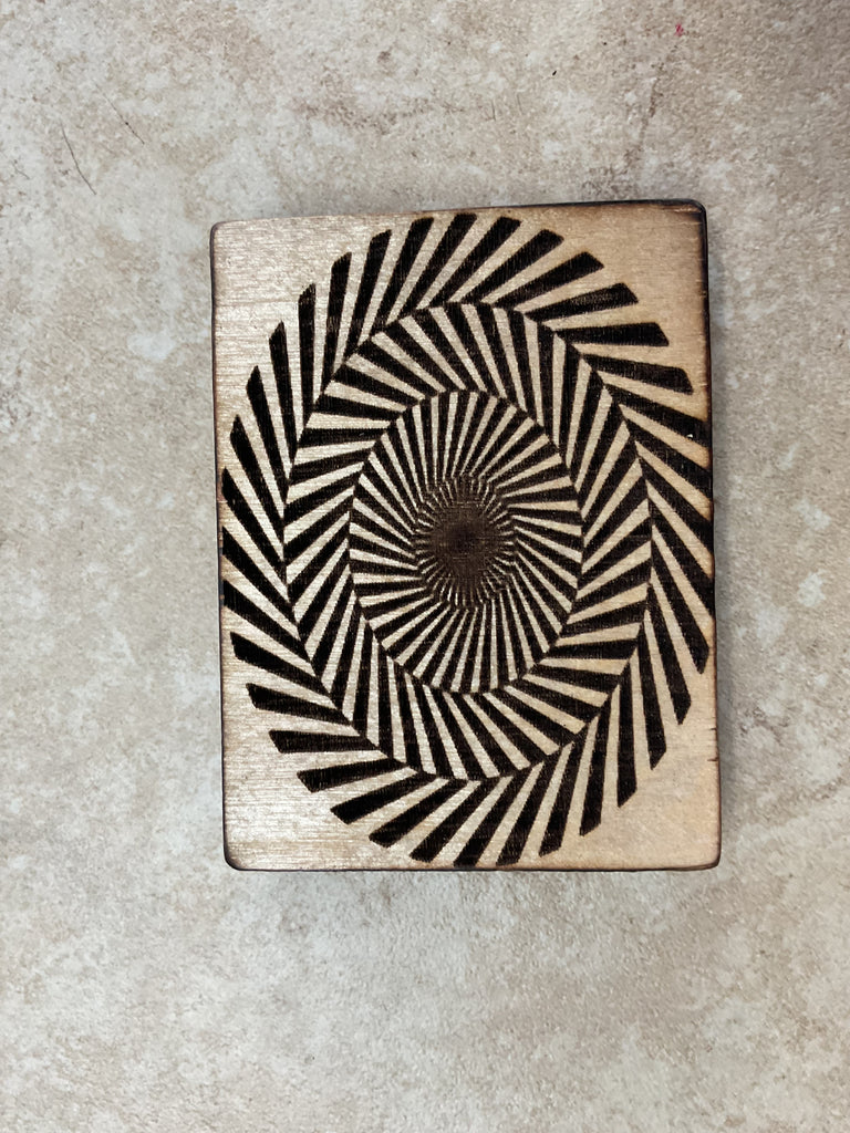 Abstract Lasered 4"x3" Shelf sitter Rick Dantzler