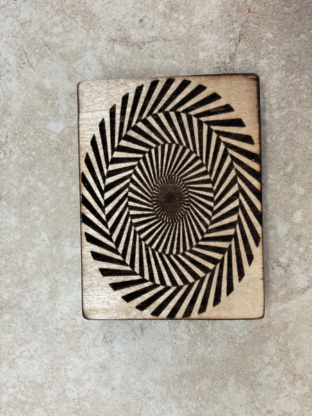 Abstract Lasered 4"x3" Shelf sitter Rick Dantzler