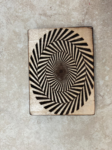 Abstract Lasered 4"x3" Shelf sitter Rick Dantzler