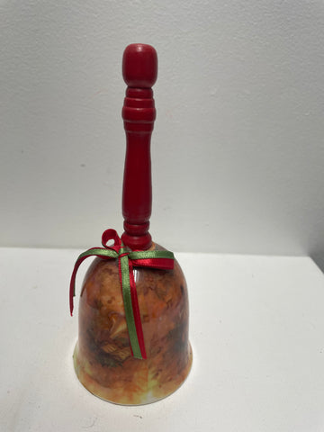 7"Tall Christmas bell w/red handle
