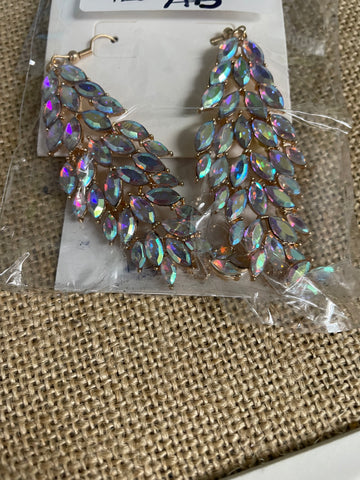 Dangle 3" Multiple Teardrops/rhinestone earrings