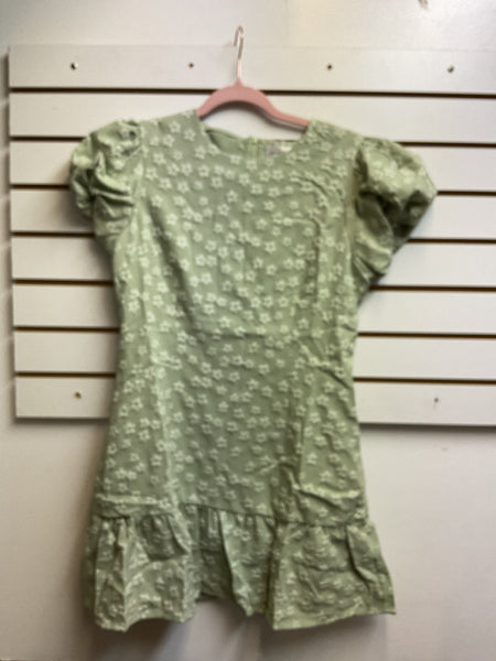 Lovelo Floral Mint Zip-Up Mini Dress with Ruffle Bottom Landon Ramsey-Maria Briones