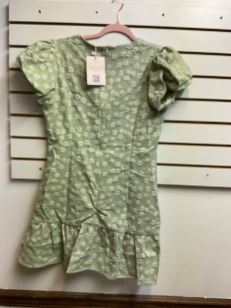 Lovelo Floral Mint Zip-Up Mini Dress with Ruffle Bottom Landon Ramsey-Maria Briones