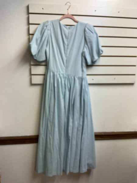 TCEC Light Blue Maxi Dress with Front Button Detail & Zip-Up Back Landon Ramsey-Maria Briones