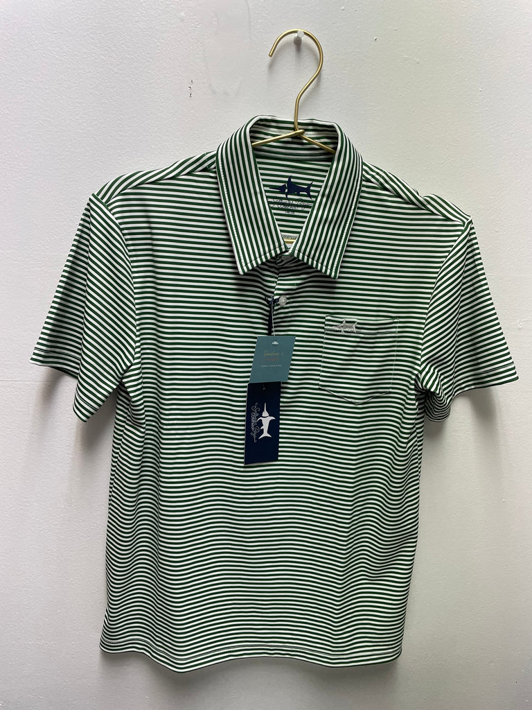 Saltwater boys Green Short Sleeve Performance Polo