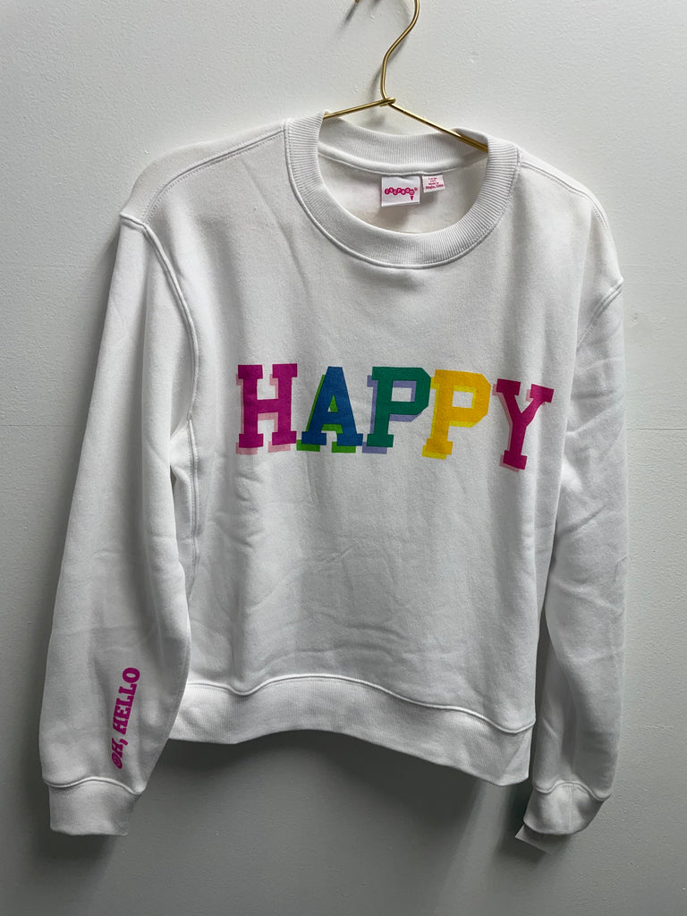 I Scream White Sweatshirt w/Multi color Happy