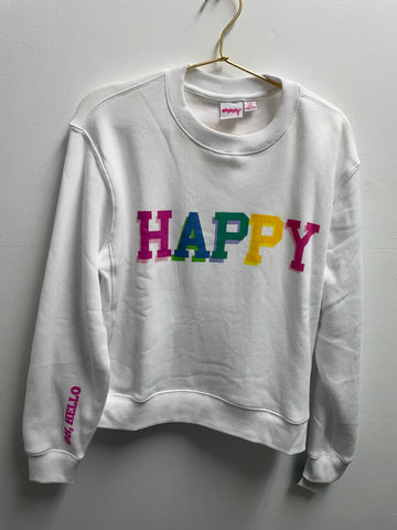 I Scream White Sweatshirt w/Multi color Happy
