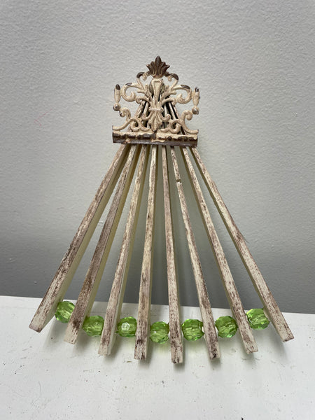 Christmas Home decor-white wood Christmas tree w/lime beads