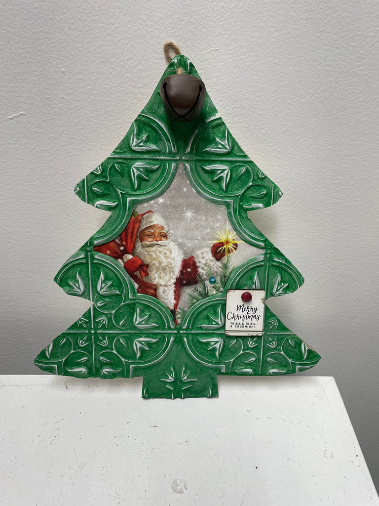 11'X9" Green Christmas tree w/Santa