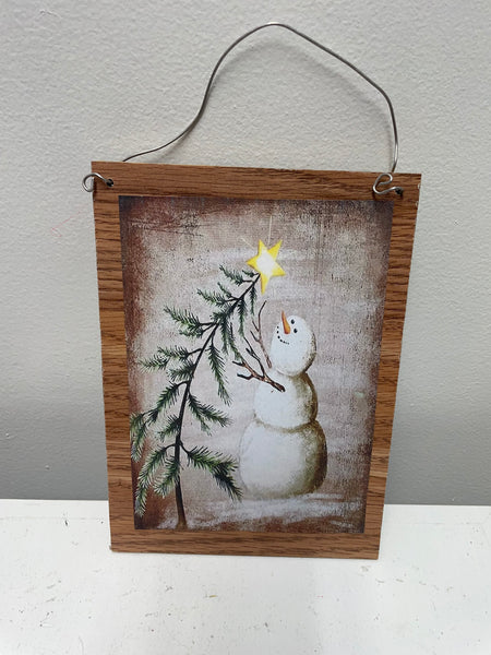 Christmas Home decor Jean Gardner-snowman/tree w/star wall hanger 