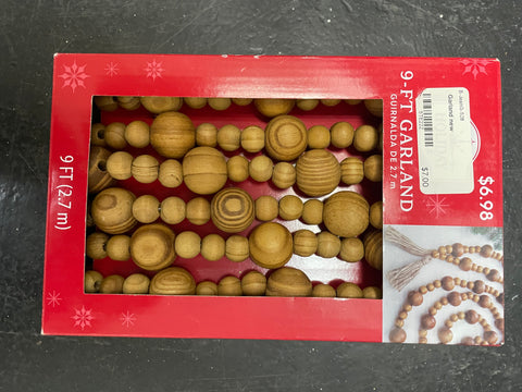 Wood Bead Garland-9ft