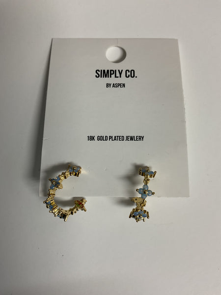 Simply Co. 18K Gold Plated Hoop Earrings w/rhinestones Alisha Groo