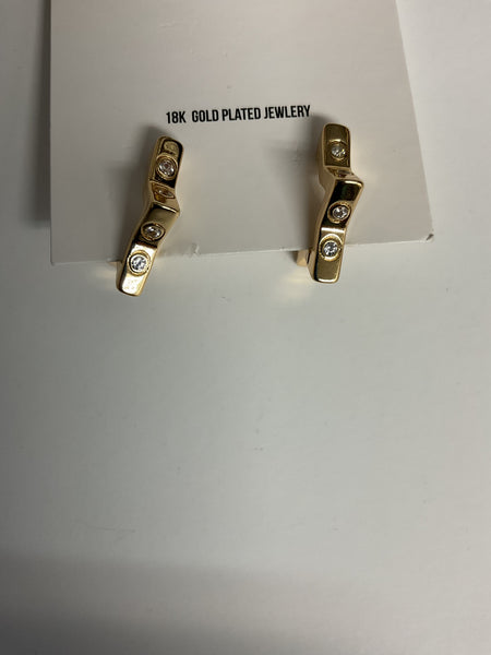 Simply Co. 18K Gold Plated Hoop Earrings w/rhinestones Alisha Groo