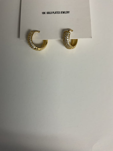 Simply Co. 18K Gold Plated Hoop Earrings w/rhinestones Alisha Groo