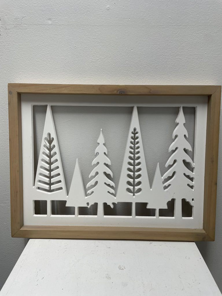 16"x12" White Christmas Tree frame decor