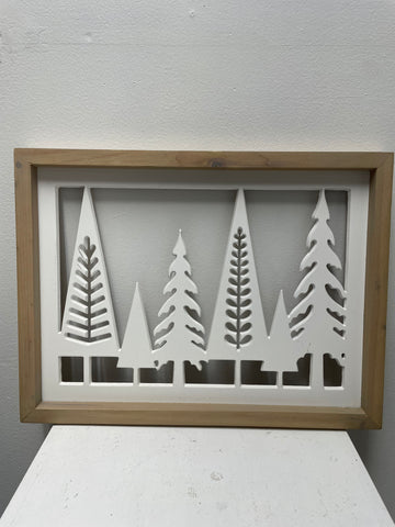 16"x12" White Christmas Tree frame decor