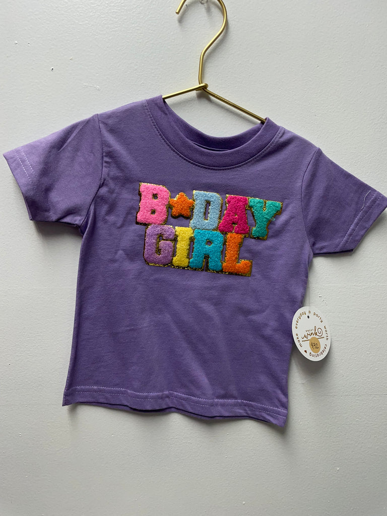 Sweet Wink Kid's Purple short sleeve w/multi color B*Day Girl