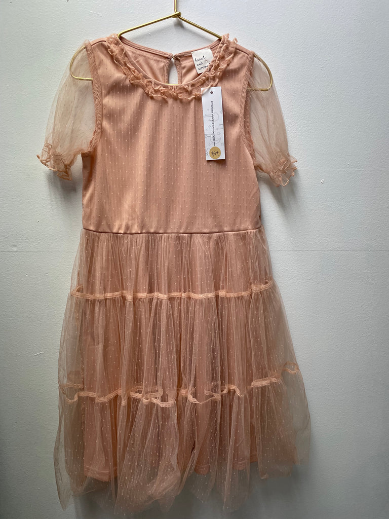 Kid's Heart & Arrow Peach Tulle Dress