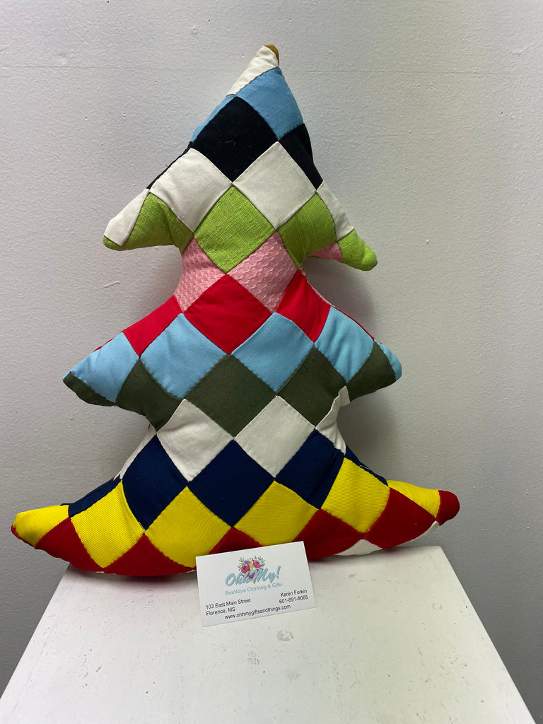 17"x15" Patchwork Quilt Christmas Pillow