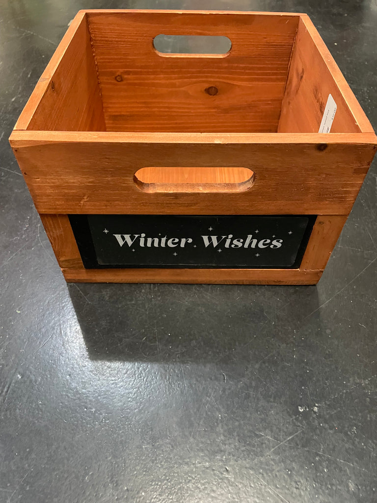 10"x10" Wood box w/Winter wishes
