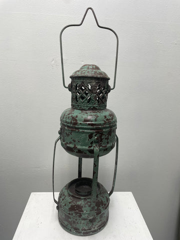 16"x6" Antique Green/brown lantern