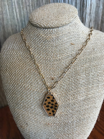 Leopard Leather Necklace