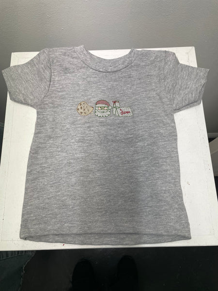 Kids Christmas T-shirt Skylar Freeman-cookie/Santa/milk & letter