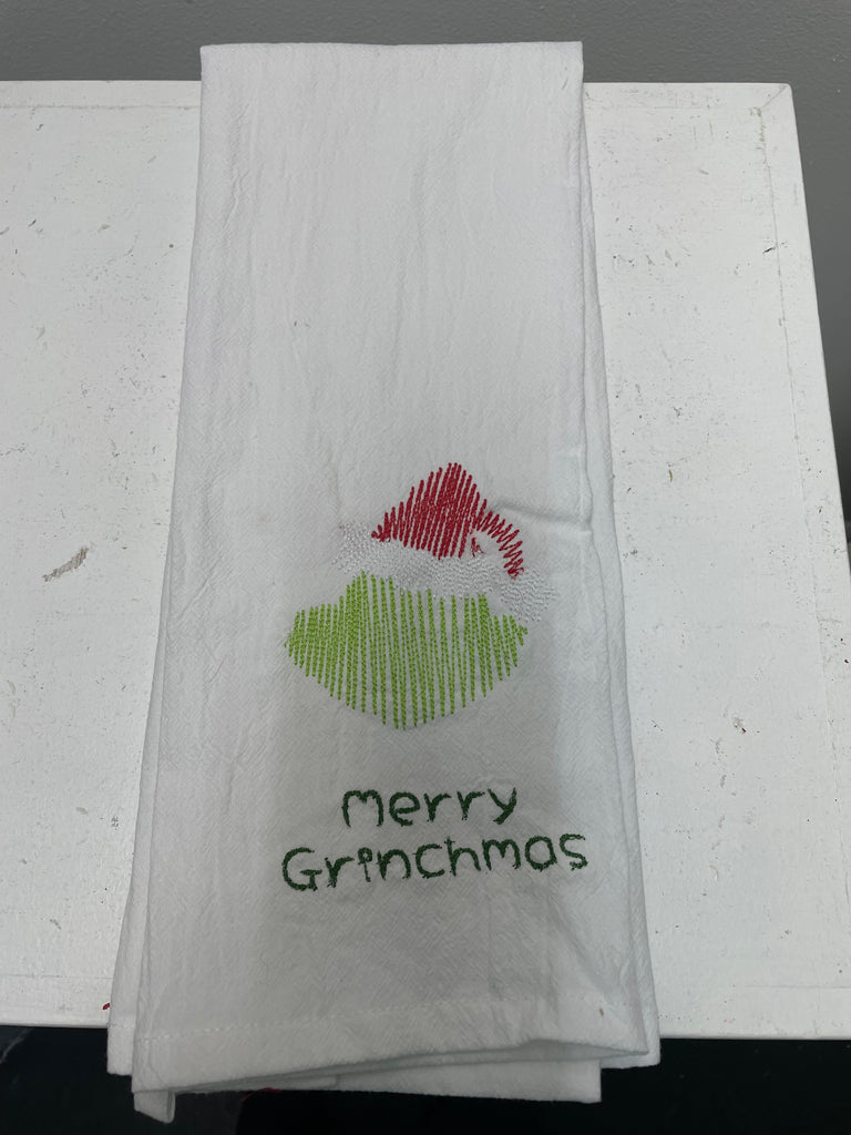 25"x15" Grinch/Merry Christmas Kitchen Towel